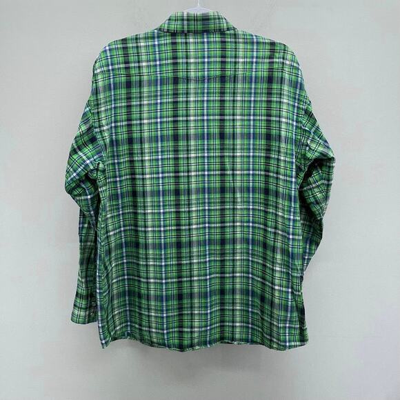 Panhandle Slim Pearl Snap Western Shirt Mens Medium‎ Green Blue Plaid LS 36S7706 - Picture 2 of 7